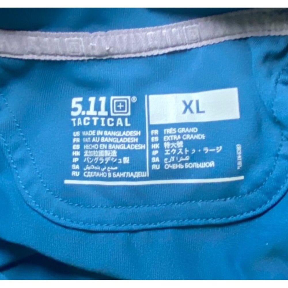 5.11 Tactical Polo Shirt‎ Blue Performance Short Sleeve Lightweight Comfortable - Picture 3 of 3